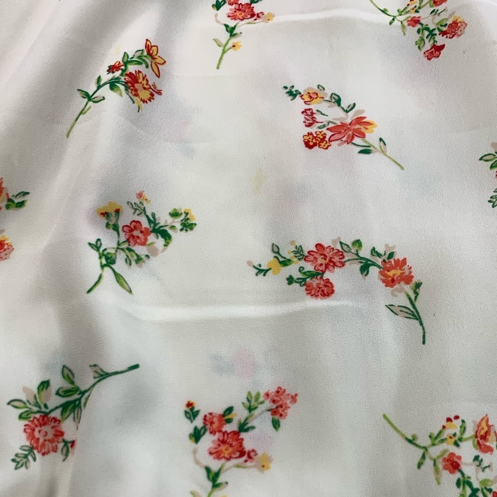 Floral Haulter‎ Top Dress All Over Pattern Cream Off White Women's Size M - Picture 9 of 13